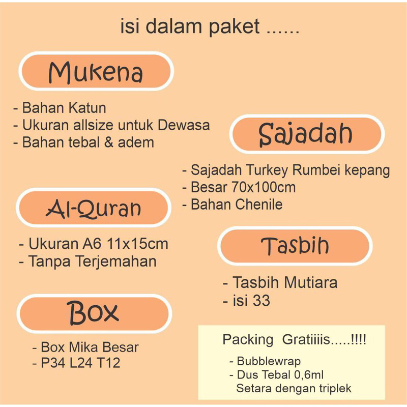 New Product Mahar Seperangkat Alat Sholat Untuk Seserahan Nikah Mukena Premium Sajadah Tebal Box