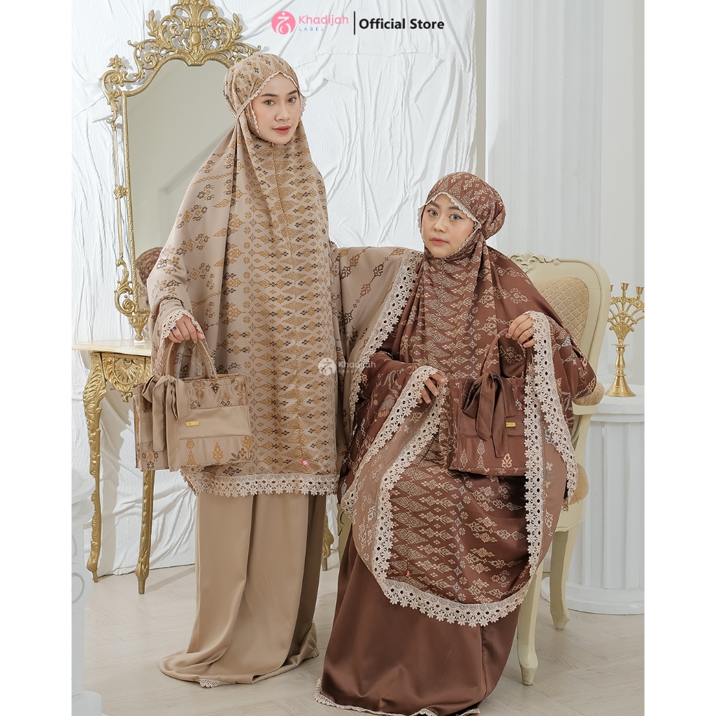 Khadijahlabel Mukena Premium Jumbo Terbaru Dewasa Renda Motif Mewah Maharani