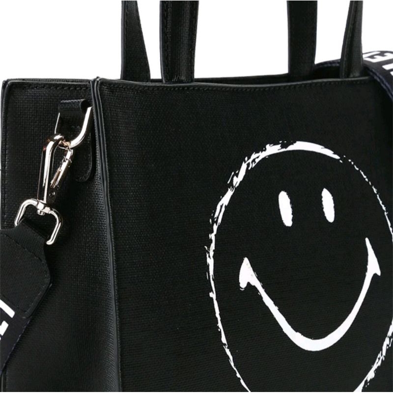 Smiley X Obermain Tas Wanita Sarina Tote Black BZ22034BK Original