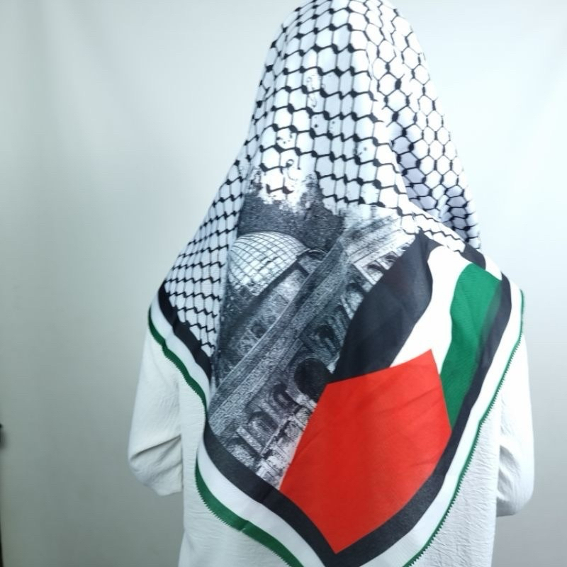 Hijab jilbab kerudung segiempat voal motif palestina / hijab palestina / HIJAB PALESTINA / hijab pal