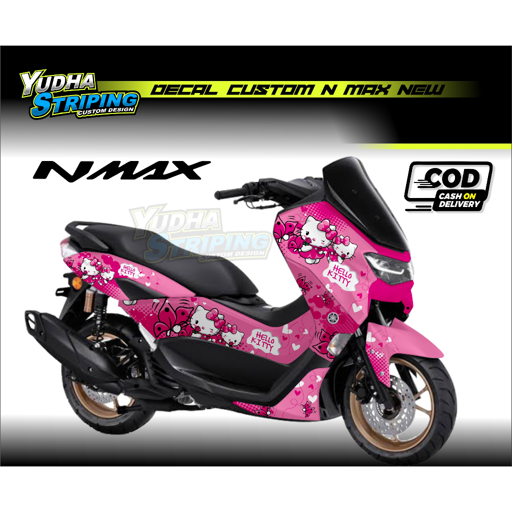 STICKER DECAL NMAX NEW 2020 2021 2022 VARIASI HELLO KITTY / STIKER CUSTOM NMAX B1