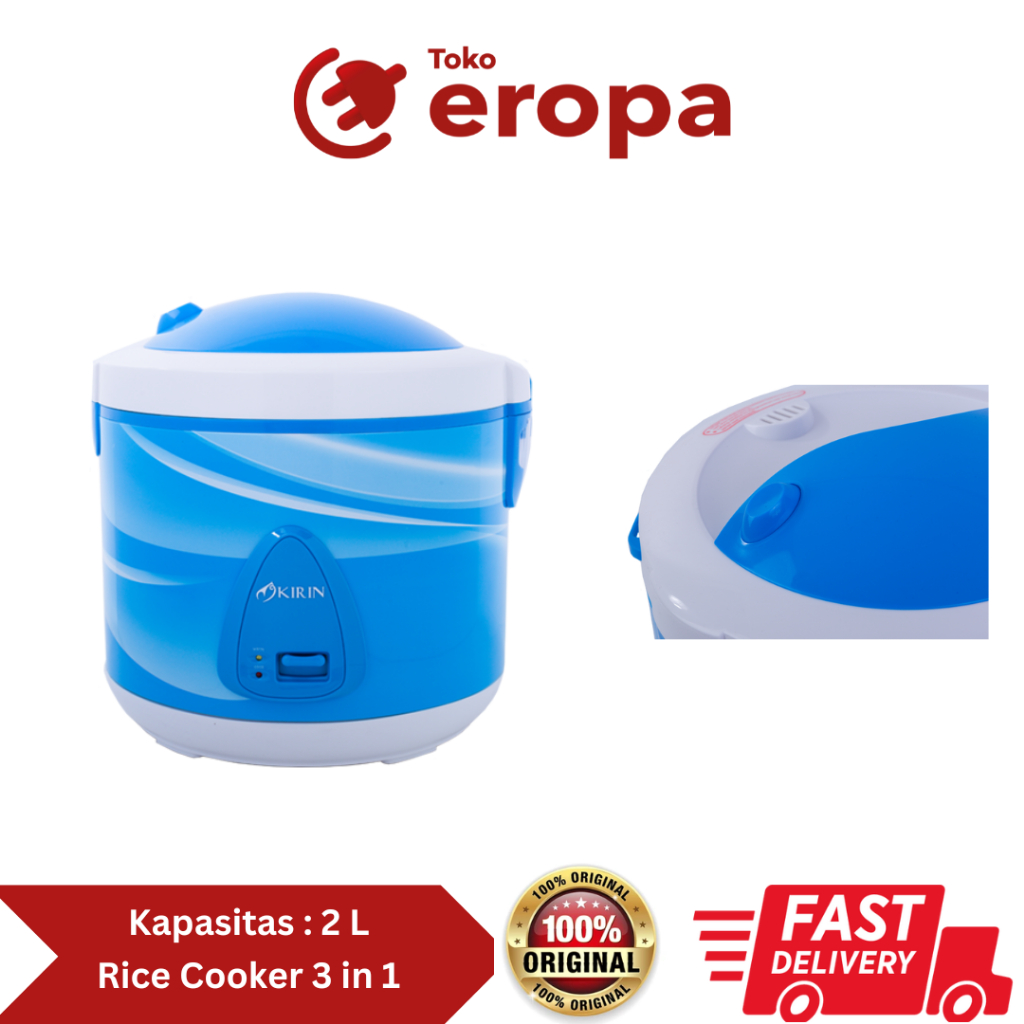 Magic Com 2 lt Kirin KRC138-B (Blue)/KRC138-R(Red)