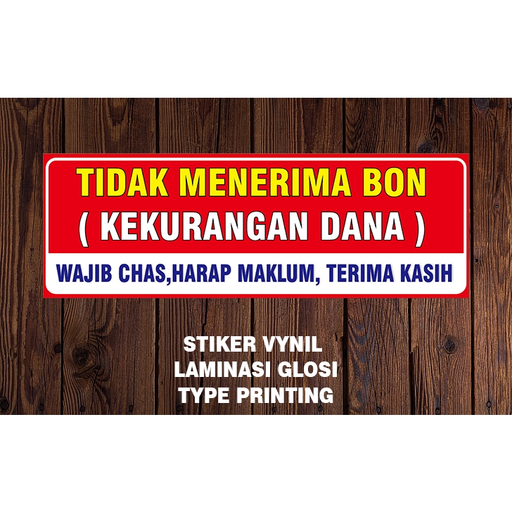 STIKER (TIDAK MENERIMA BON) READY STOK