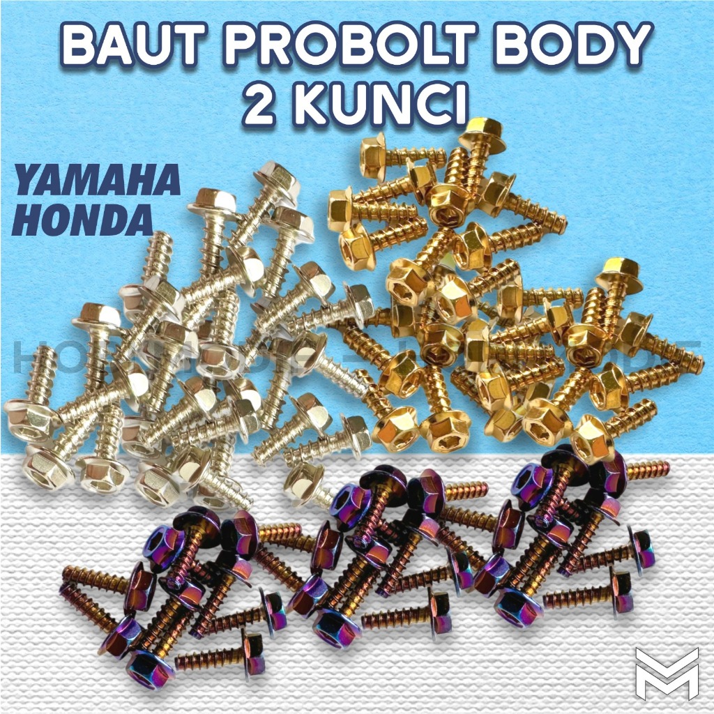 BAUT BODY UNIVERSAL MATIC BEBEK HONDA YAMAHA 2 KUNCI T L ORIGINAL BAUT PROBOLT FULL BODI BEAT FI ESP
