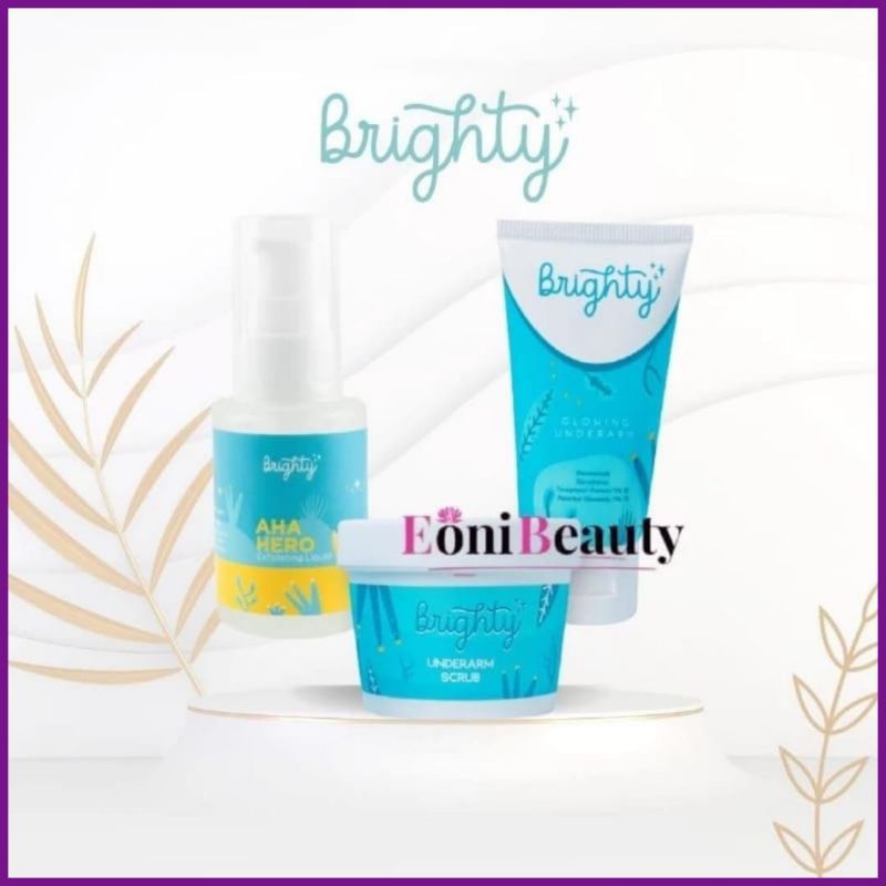 BRIGHTY Glowing Underarm Gel x Underarm Scrub x Aha Hero Exfoliating | | Pemutih Pencerah Ketiak dan