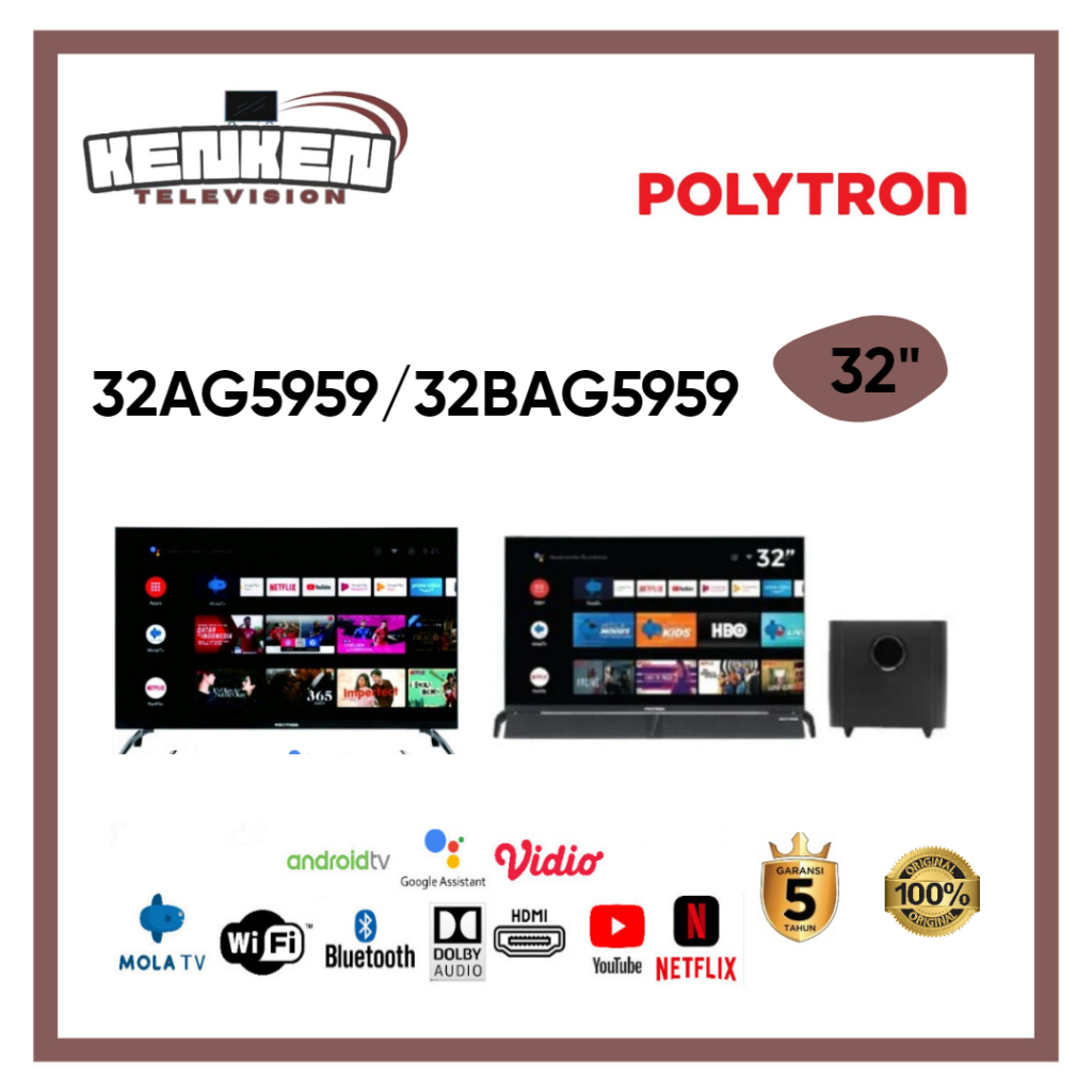 TV LED Android Polytron 32AG5959/32RG9059| 32BAG 5959 LED Polytron 32 Inch Android TV