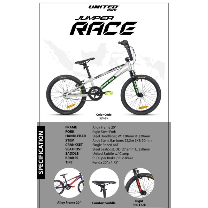 Sepeda BMX United Jumper Race Ukuran 20