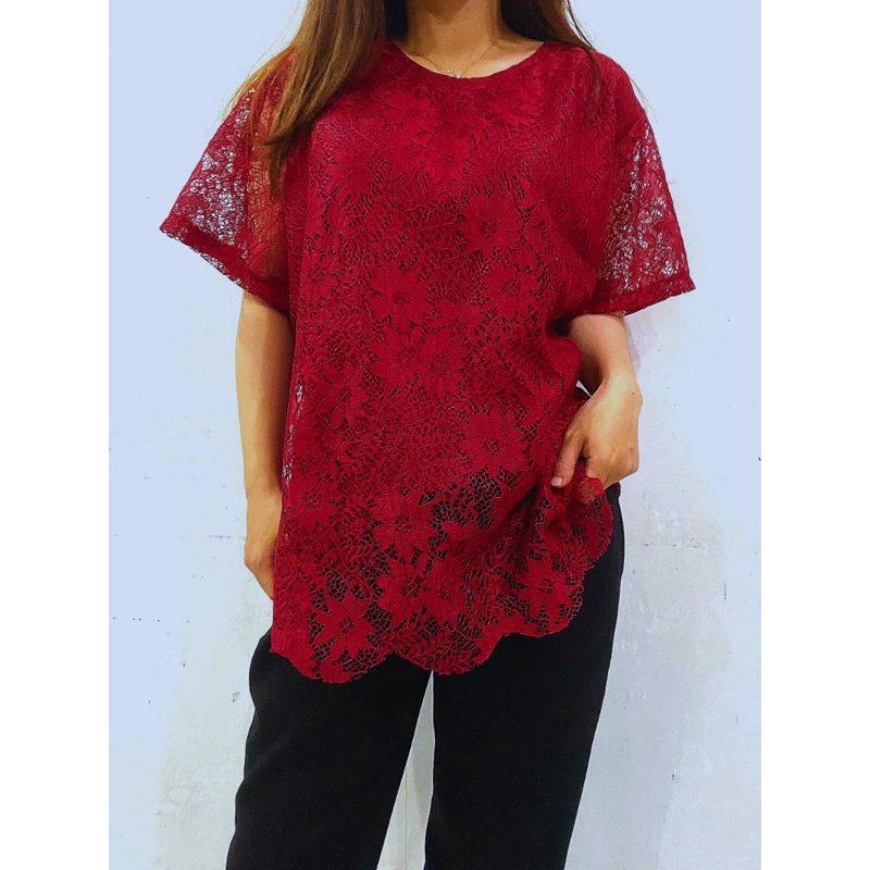 ATASAN WANITA SIFANA BROKAT LENGAN PENDEK / PAKAIAN WANITA LENGAN PENDEK CT