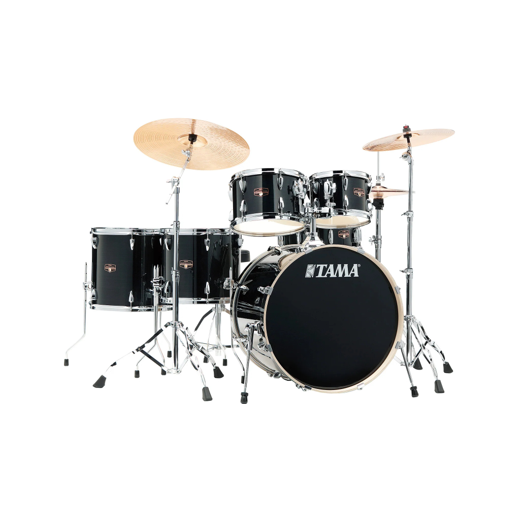 TAMA Imperial Star IP62H6W-HBK Drum 6 Piece Drum Kit w/ Hardware + Kursi Drum Hairline Black