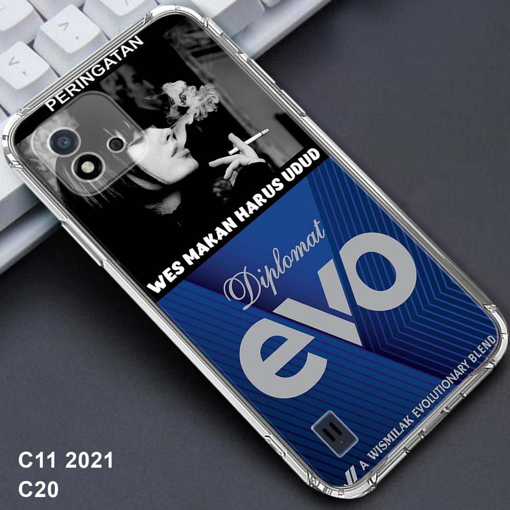 Softcase REALME C11 2021 / C20  - Clear Case  MOTIF  ( ROKOK2 ) - Anticrack - Case Bening - Softcase