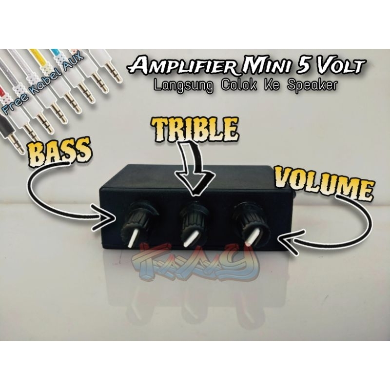 Amplifier Mini 5 volt Stereo 3 potensio Bass Volume Trible | Amplifier mini murah