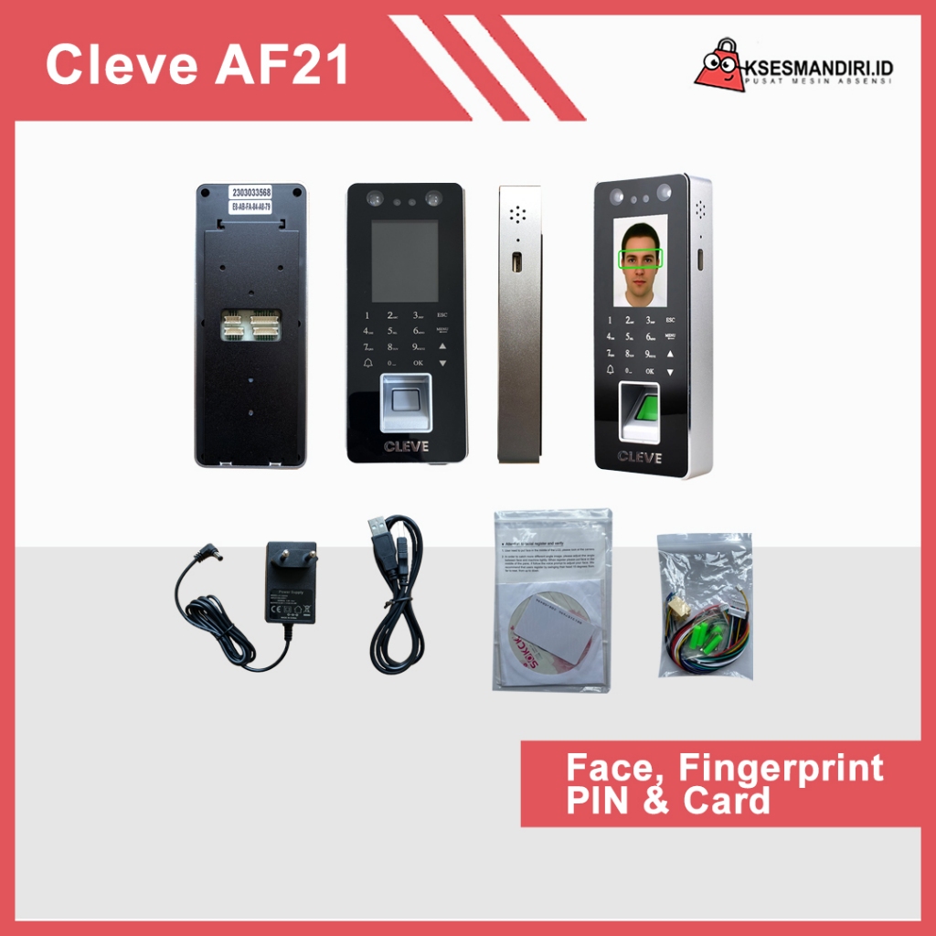 Mesin Absensi Fingerprint Wajah Dan Akses Door Cleve AF21