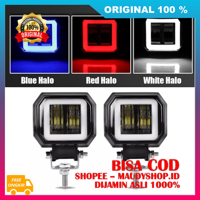 2 Eye Led Lights Lampu Tembak Motor Mobil Universal ASLI ORI