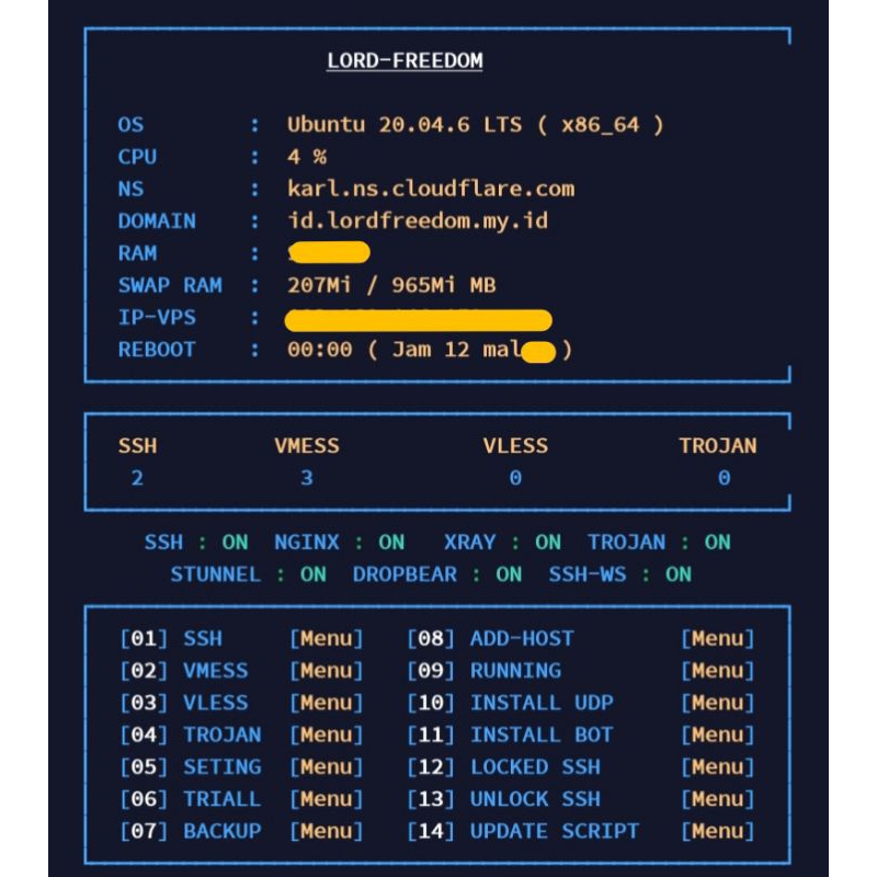 Akun VPN PREMIUM SSH WS TLS NONE TLS TROJAN GO GRPC  VMES VLES FULL SPED