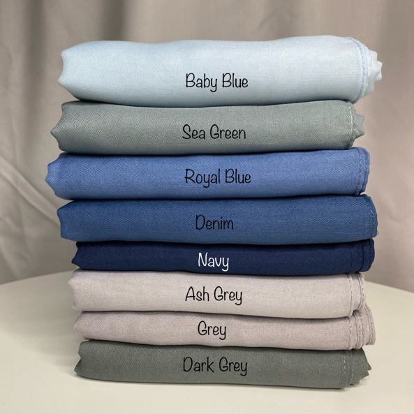 Minaya Scarf - Blue Grey Edition | Hijab Baby Paris Premium | Plain Square Hijab | Hijab Segi Empat 