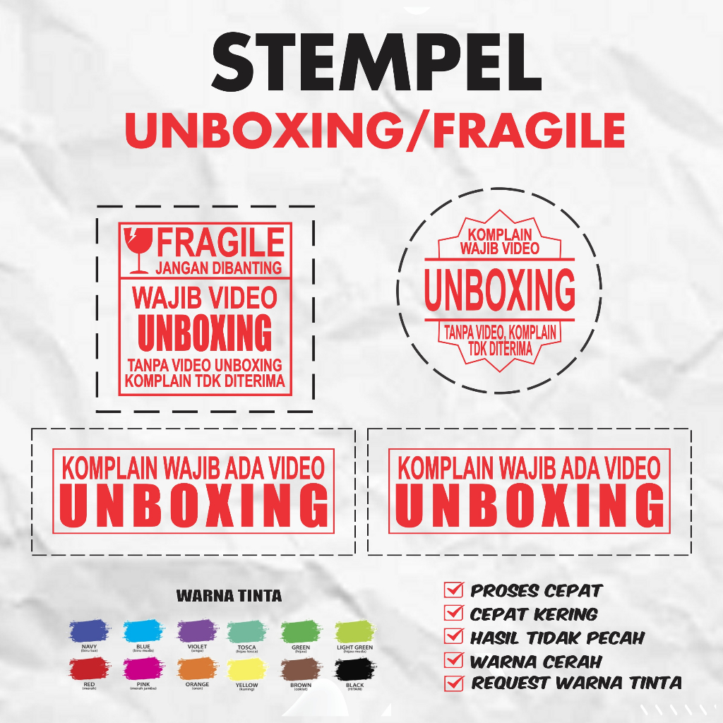 

Stempel UNBOXING Kecil Murah Berkualitas / Stempel Video Unboxing