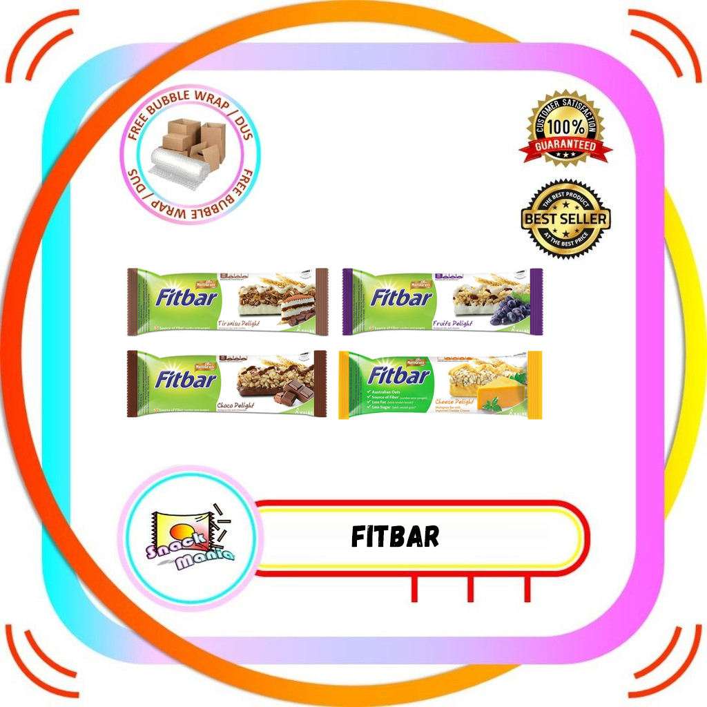 

Fitbar Snack Sehat Fit Bar Cereal 1 Pc Tiramisu Coklat Choco Fruits Cheese