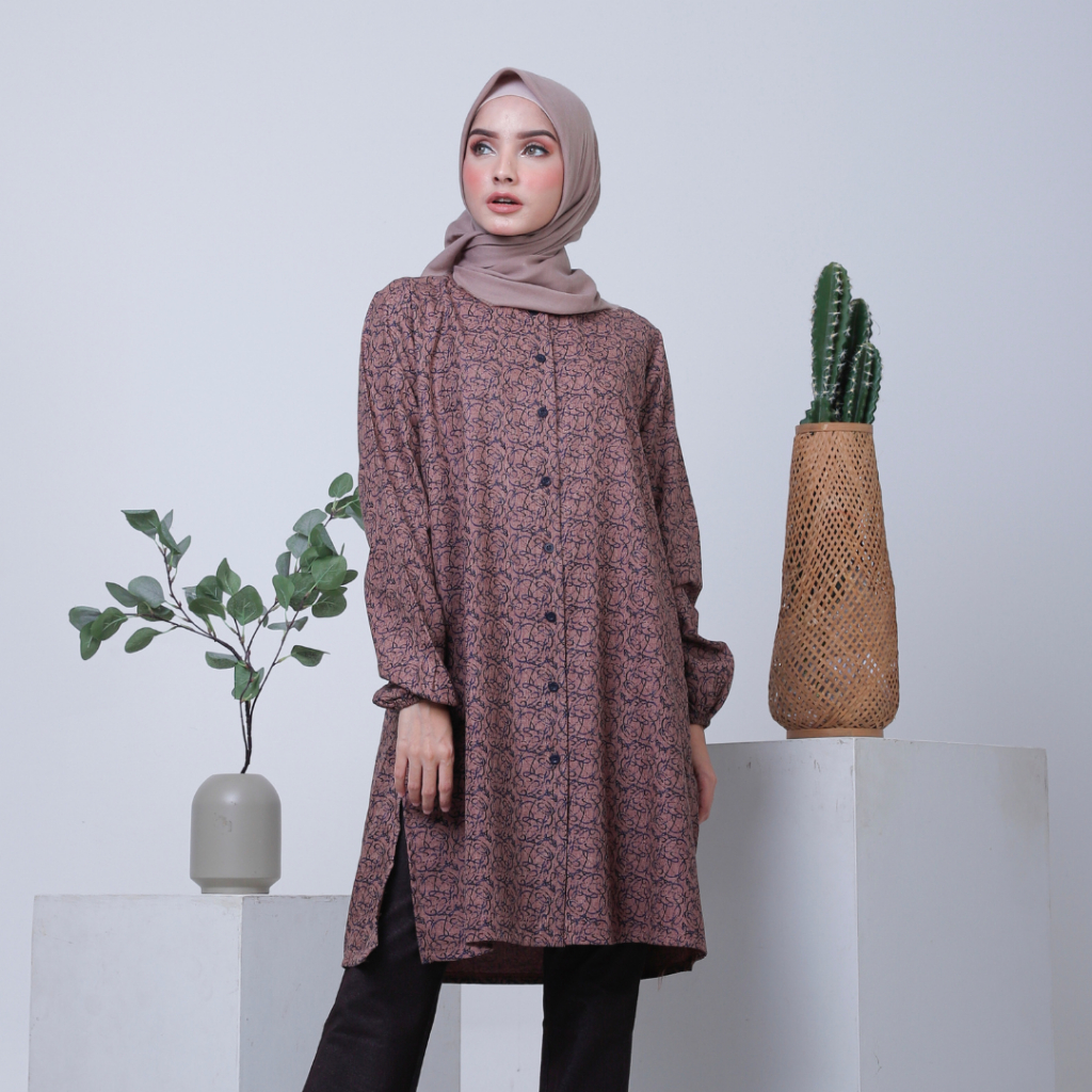 Rashan - Baju Tunik Havana Clara / Baju Atasan Tunik Motif bahan Katun