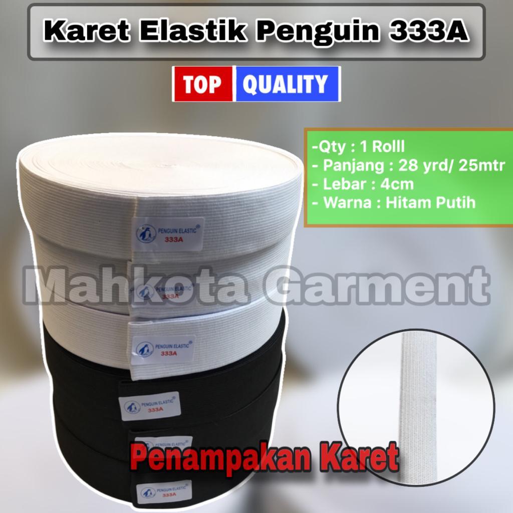 Karet Elastik Penguin 333A | Karet elastis celana  4cm / 40mm panjang 28 yard/Roll | Karet dasi cela