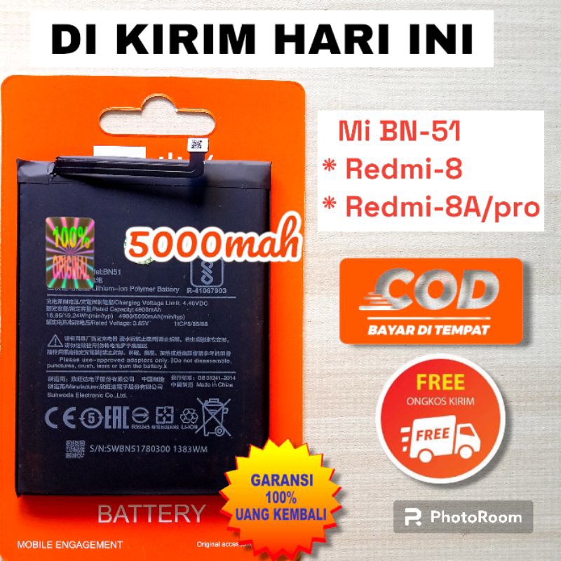 baterai redmi 8 redmi 8a BN51 BN 51 redmi 8 pro garansi