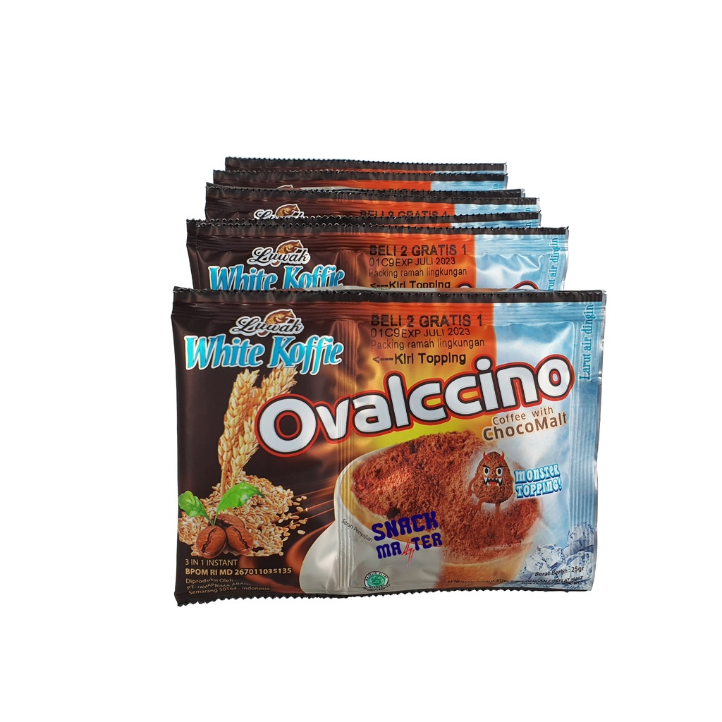 

Ovalccino Choco Malt Luwak White Koffie Kopi 25G 1 Renceng Isi 15 Sachet