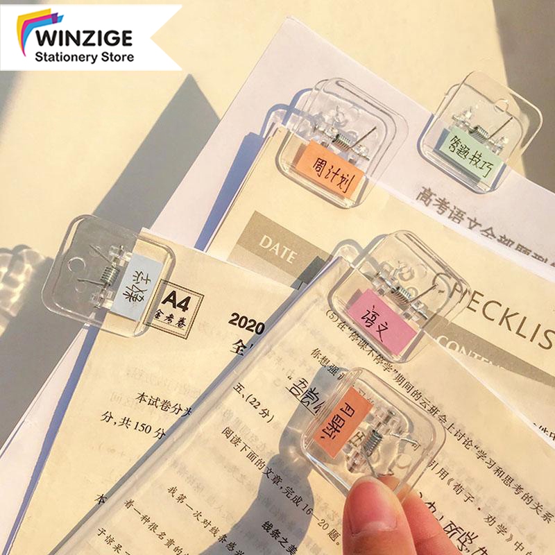 

Winzige Set 5 Klip Kertas Transparan / Klip Binder / Square Paper Clip Aesthetic Alat Tulis