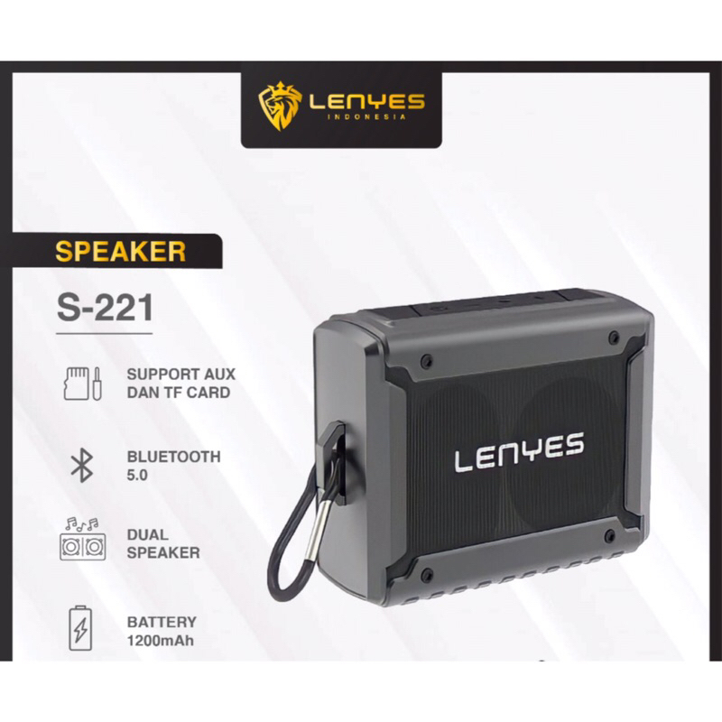 LENYES S221 Mini Wireless Speaker Portable Bluetooth 5.0 Music Box TWS Support Aux Memory Micro SD