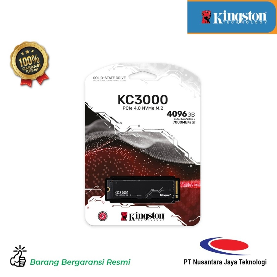 Kingston KC3000 PCIe 4.0 NVMe M.2 SSD 4TB SKC3000D/4096G SSD Internal PC Laptop Notebookk