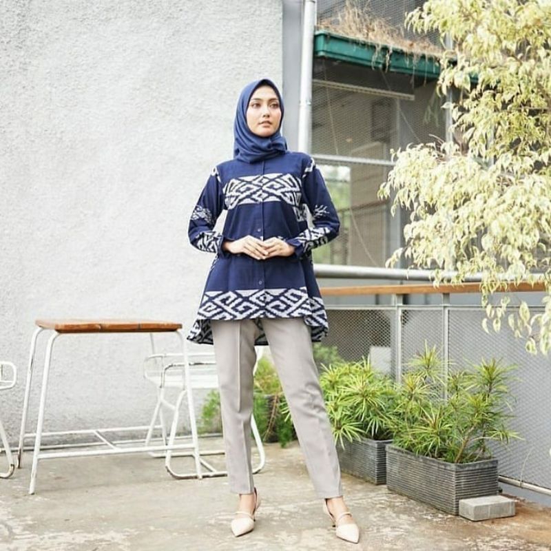 BLOUSE TENUN - Atasan tenun wanita - Blouse batik tenun - Baju Tenun - Baju kerja wanita - Atasan ke