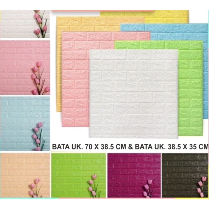 Wallpaper Dinding Foam 3D / STIKER WALL PAPER DINDING MINI DEKORASI