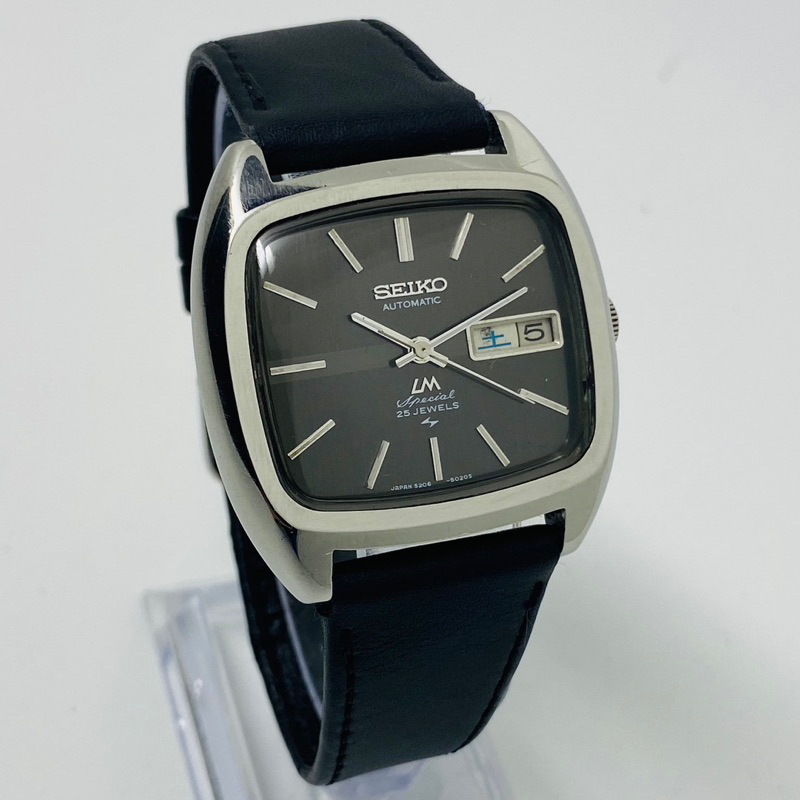 Seiko Lord Matic 5206-5020 Special Tank Black Dial Automatic Made in Japan