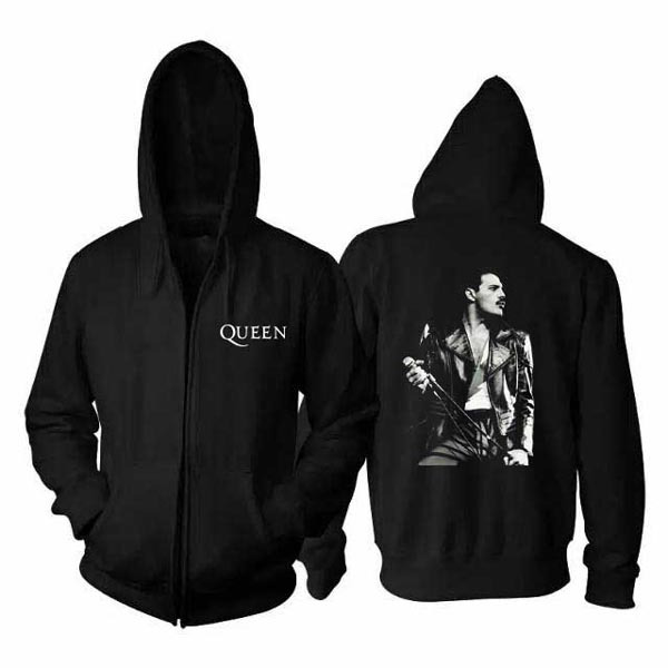 Jaket Hoodie Freddie Mercury QUEEN BAND Hoodie Bahan Cotton Fleece