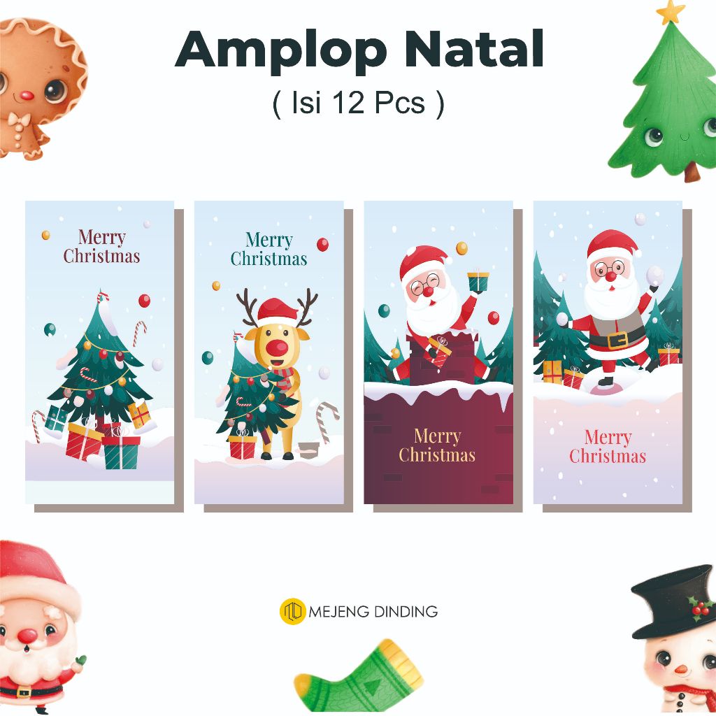 

(ISI 12 PCS) Amplop Natal / Amplop Natal Aesthetic / Angpao Natal / Ampau Natal / Merry Christmas / Amplop Natal Lembaran / Christmas Xmas Santa Claus Sinterklas / Angpao Natal Angpau Merry Christmas Hongbao Amplop Natal Ukuran Panjang / AMPLOP LUCU