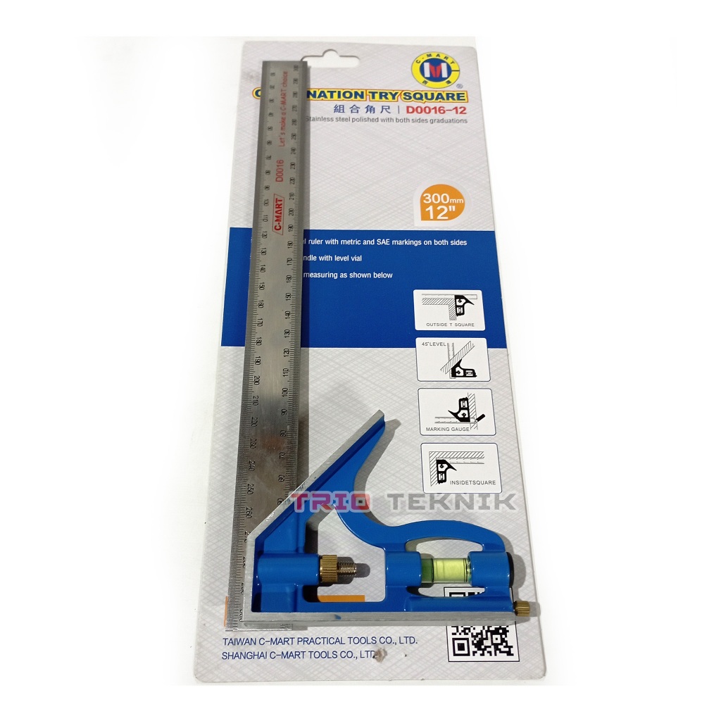 

Penggaris Siku Tukang Stainless C-Mart Taiwan Waterpass 30cm
