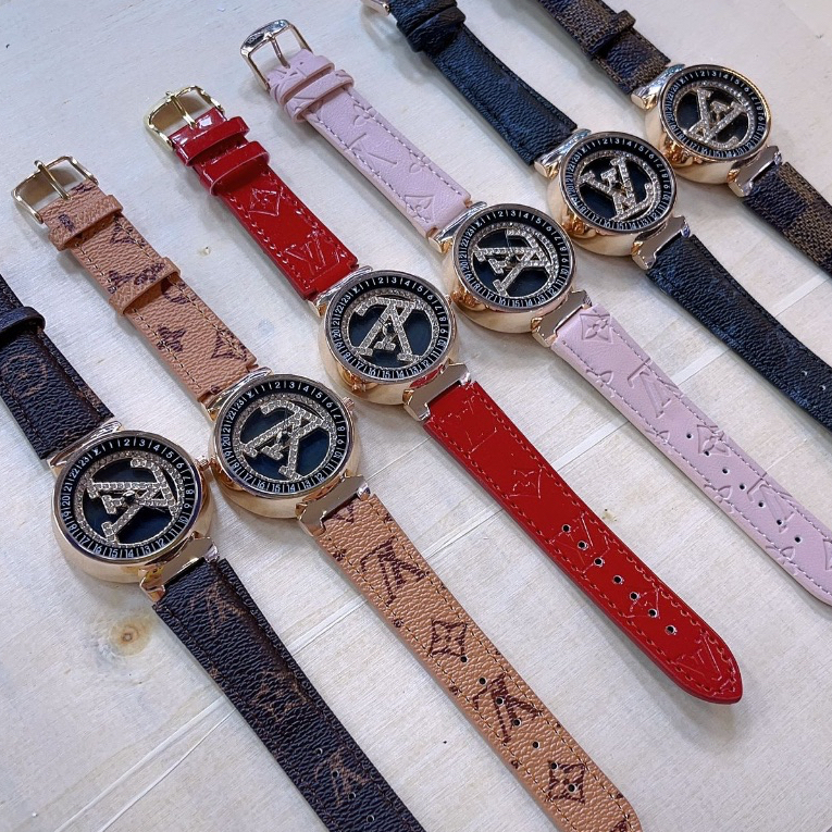 [Kotak LV Gratis ] LV Jam Tangan Wanita Kulit Tanggal Women COD✅