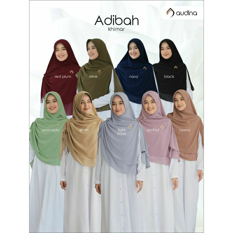 Hijab Audina Adibah Khimar ORI Audina Hijab/Jilbab Audina/Jilbab Serut Samping by Audina Hijab