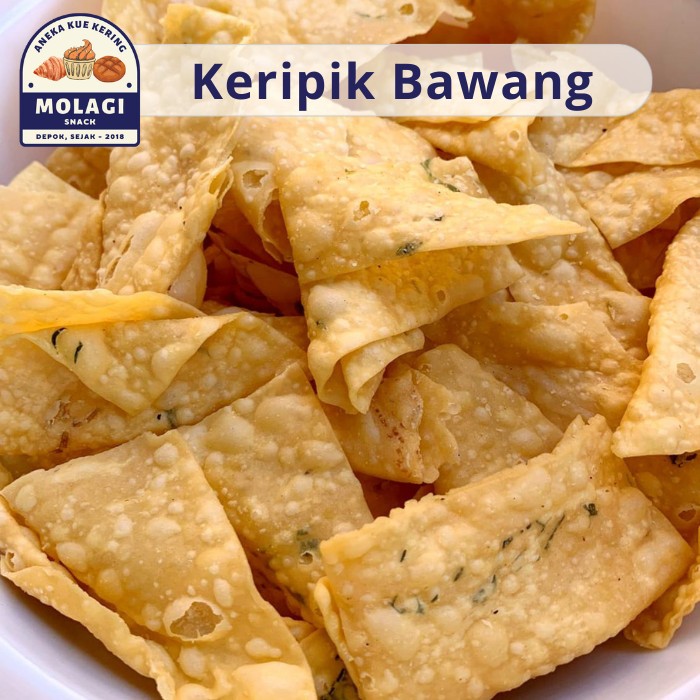 

Keripik Bawang Gurih / Keripik Pangsit Spesial 250 Gram - Molagi Snack