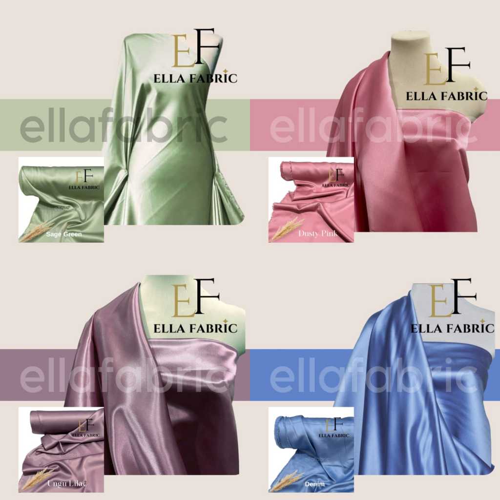 BAHAN KAIN SATIN PER KELIPATAN 1/2 (SETENGAH METER) Kain Satin Velvet Premium PASTEL