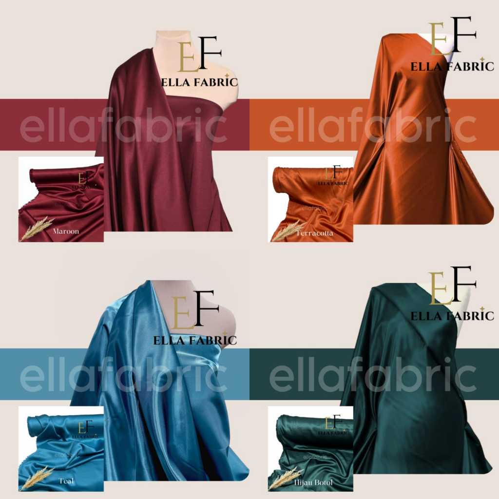 BAHAN KAIN SATIN PER KELIPATAN 1/2 (SETENGAH METER) Kain Satin Velvet Premium BOLD
