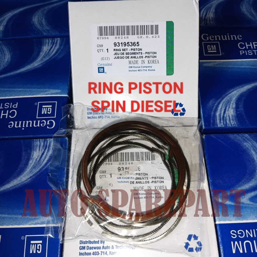 Ring piston seher chevrolet Spin diesel size STD STANDAR 1set OEM