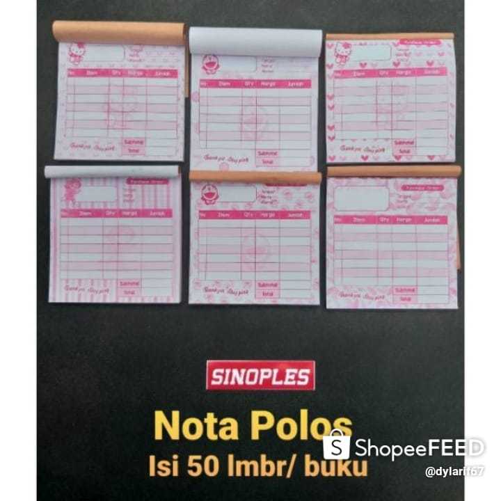 

NOTA POLOS 1/6 persegi UNTUK OLSHOP ISI 50 LEMBAR/BUKU