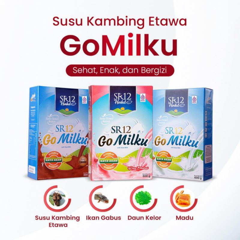 

GOMILKU SR12 600gr Susu Kambing Etawa Bubuk Kualitas PREMIUM Tanpa Gula HALAL BPOM