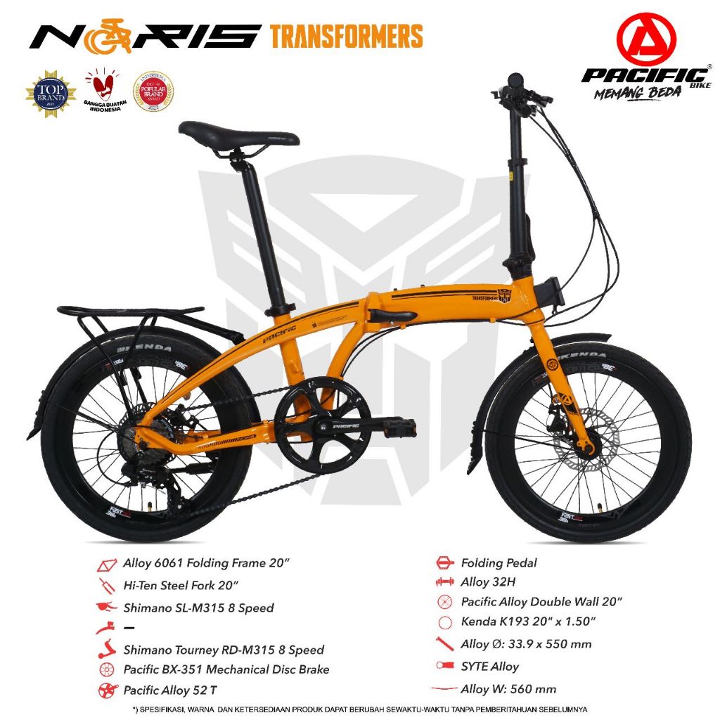 PACIFIC BIKE SEPEDA LIPAT DEWASA NORIS TRANSFORMER ALLOY 6061