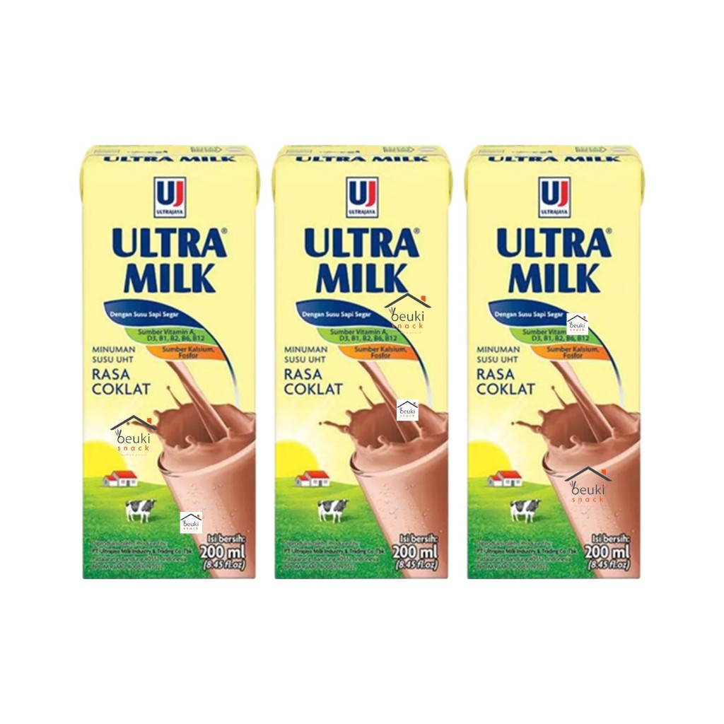 

3PCS Susu UHT Ultra Milk Chocolate 200ml Susu Sapi Asli