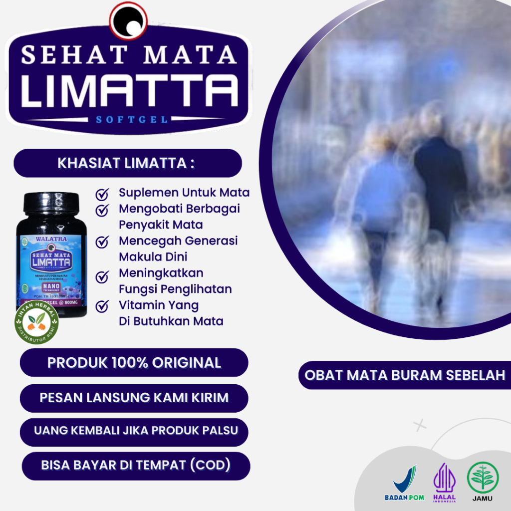 Limatta 30 Sofgel - Obat Mata Buram Sebelah, Menjernihkan Mata, Retinopati, Mata Buram Akibat Diabet