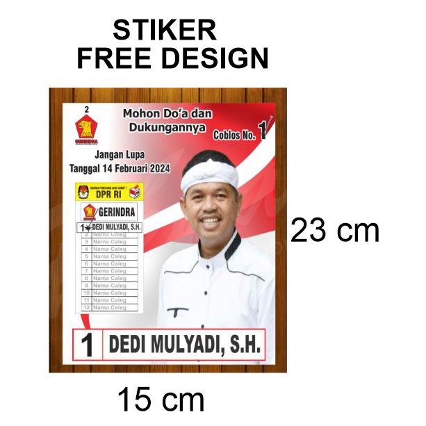 

Stiker Caleg Custom (+) Cutting 15 x 23 VINYL ND57582