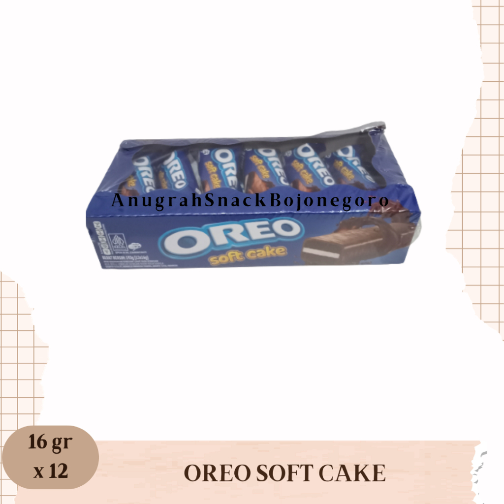 

Oreo Soft Cake Bolu Cokelat dengan Krim Vanilla 16gr x 12