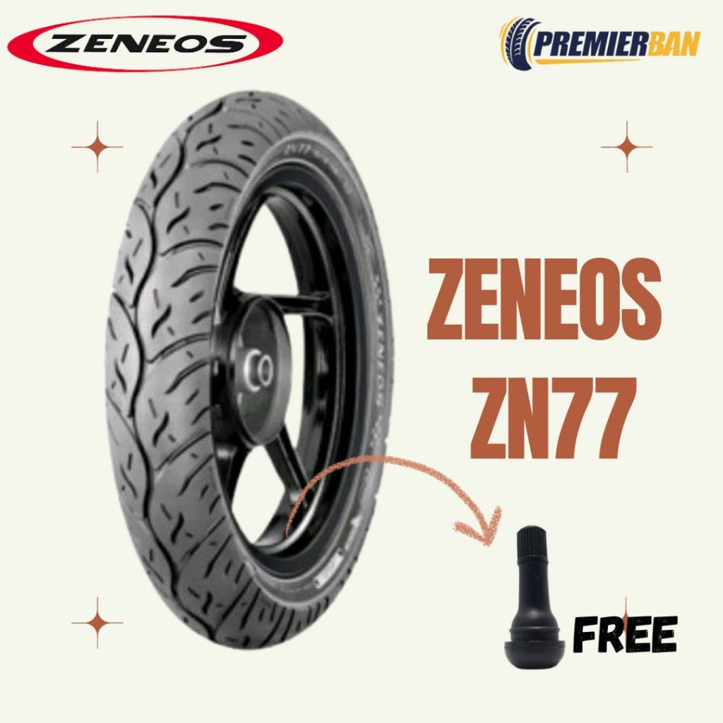 Ban Zeneos ZN77 Ring 17 70/90-17 Tubeless // Ban Motor Karisma, Supra, Satria FU