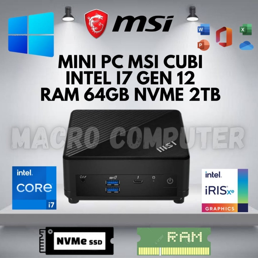 MINI PC MSI I7 GEN 12 FULLSET +WIN 11 +RAM +SSD | MSI CUBI 5 12M | MSI CUBI I7