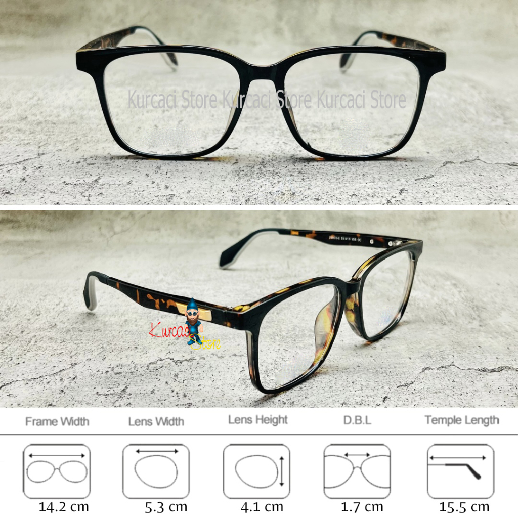 KACAMATA PRIA SPORTY - Kacamata Minus Photocromic Pria Kotak Besar Antiadiasi Komputer Berubah Warna